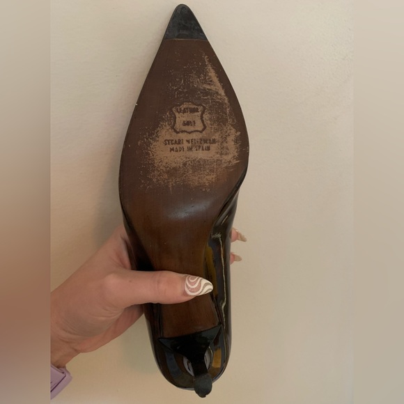 Stuart Weitzman patent tortoise pumps size 8 W - Picture 3 of 7